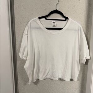 PINK Victoria's Secret White Boxy Crop Tee